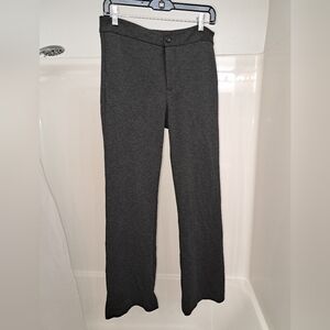 Gray Trousers with Straight Leg and Creased Design